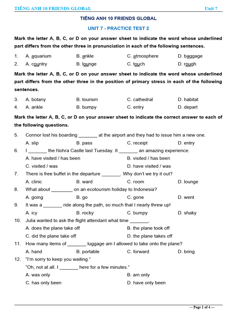 Unit 7 - Test 2 | PDF