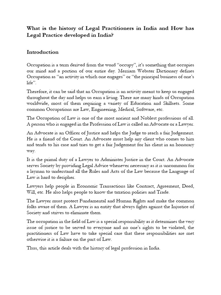 History of Legal Profession in India | PDF | Lawyer | Advocate