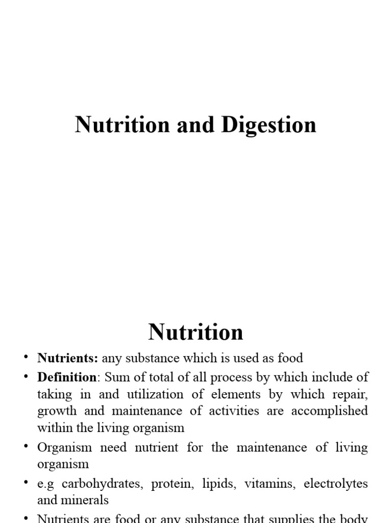 Nutrition and Digestion Basics | PDF | Nutrition | Diet & Nutrition