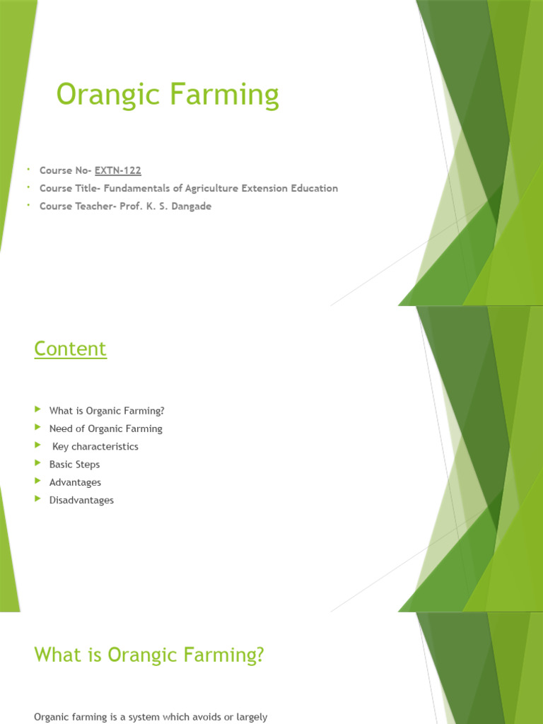 Presentation EXTN 122 | PDF | Agriculture | Organic Farming