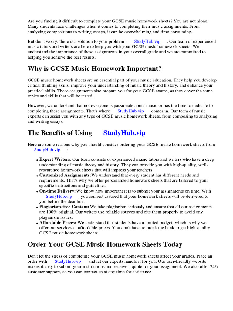 Gcse music homework sheets pdf homework worksheet