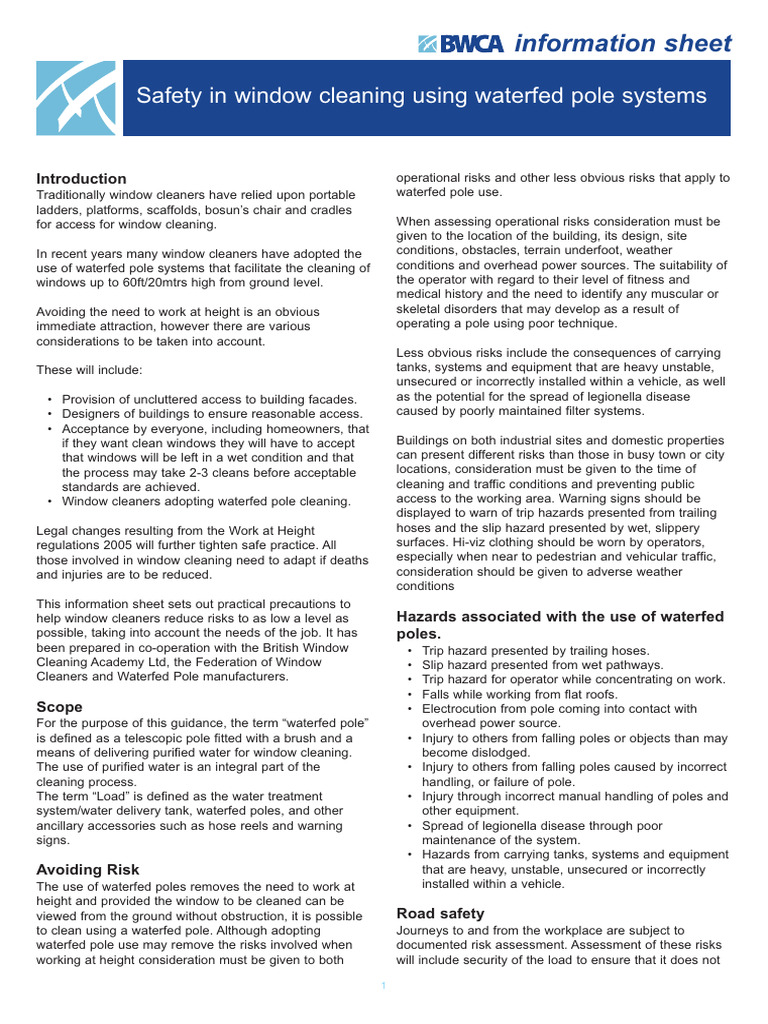 Safety in Window Cleaning | PDF | Risk | Water