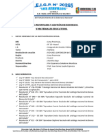 Plan de Inventario, Gestión de Recursos y Materiales Educativos