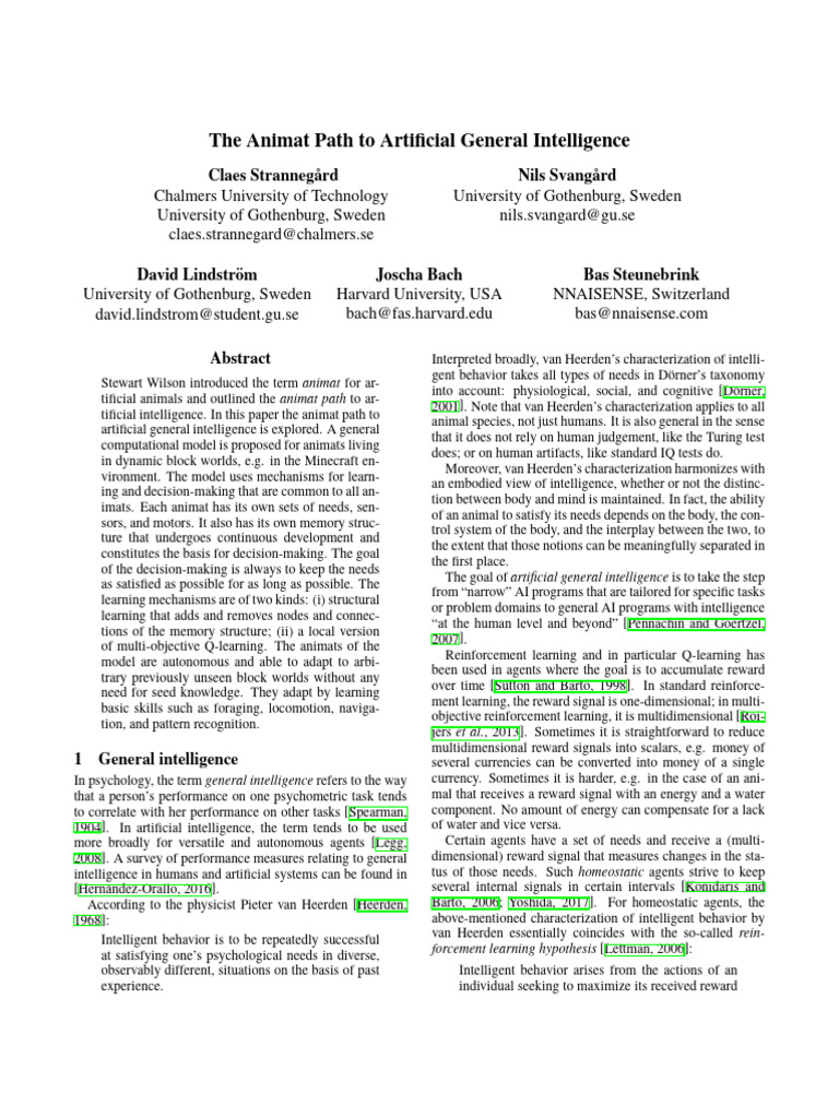 2017 the animat path to artificial general intelligence pdf