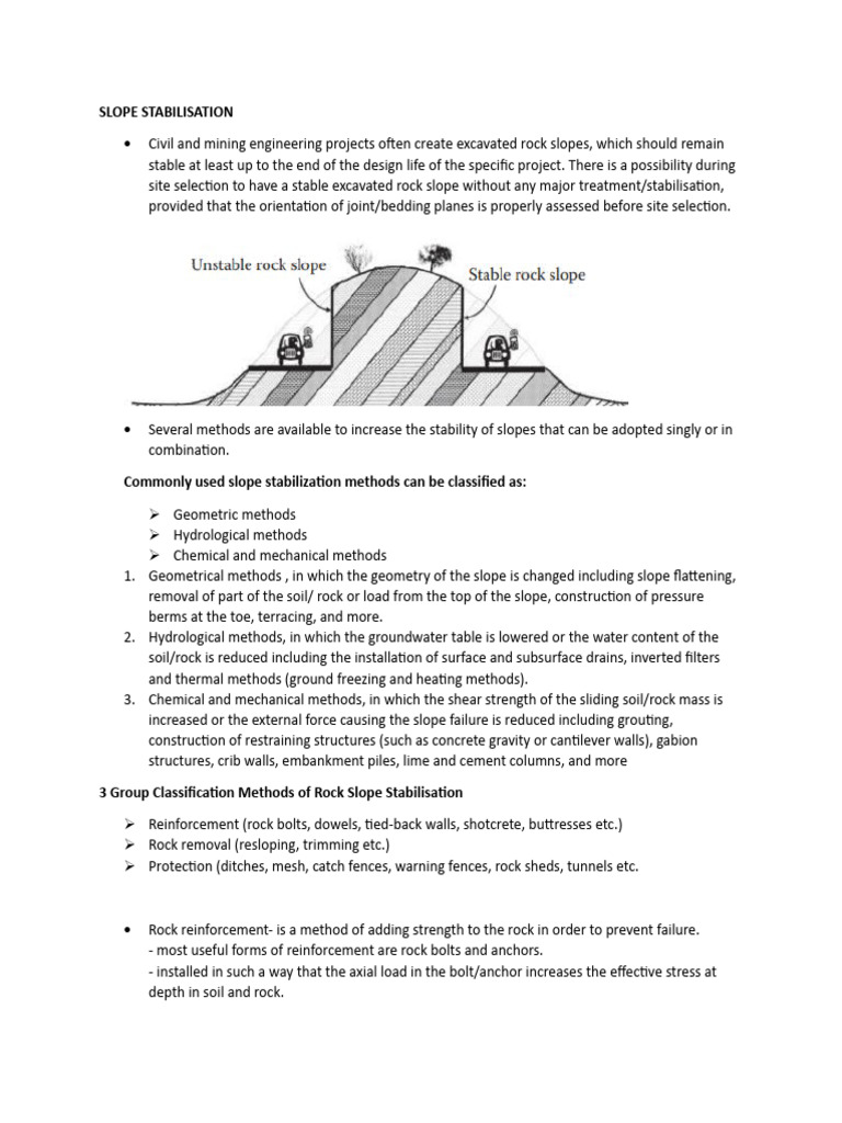 SLOPE STABILISATION-Geology | PDF | Civil Engineering | Building ...