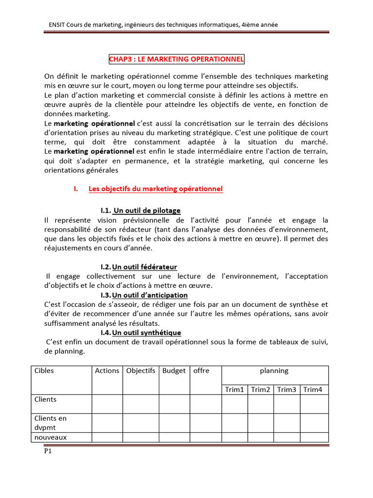 Marketing opérationnel en vente au détail | PDF | Commercialisation ...
