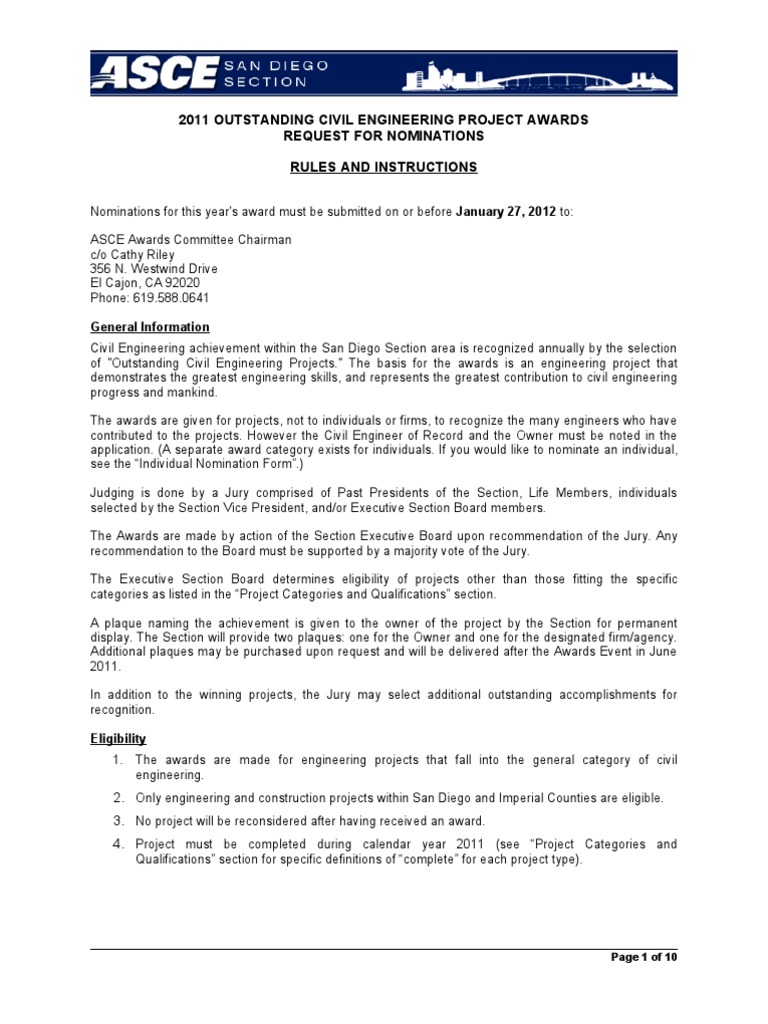2011 Outstanding Civil Engineering Awards | PDF | Engineering | Civil ...
