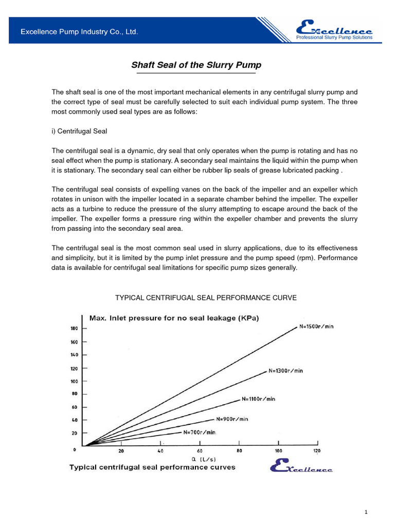 Types of Shaft Seals for Slurry Pumps | PDF | Pump | Hydraulics