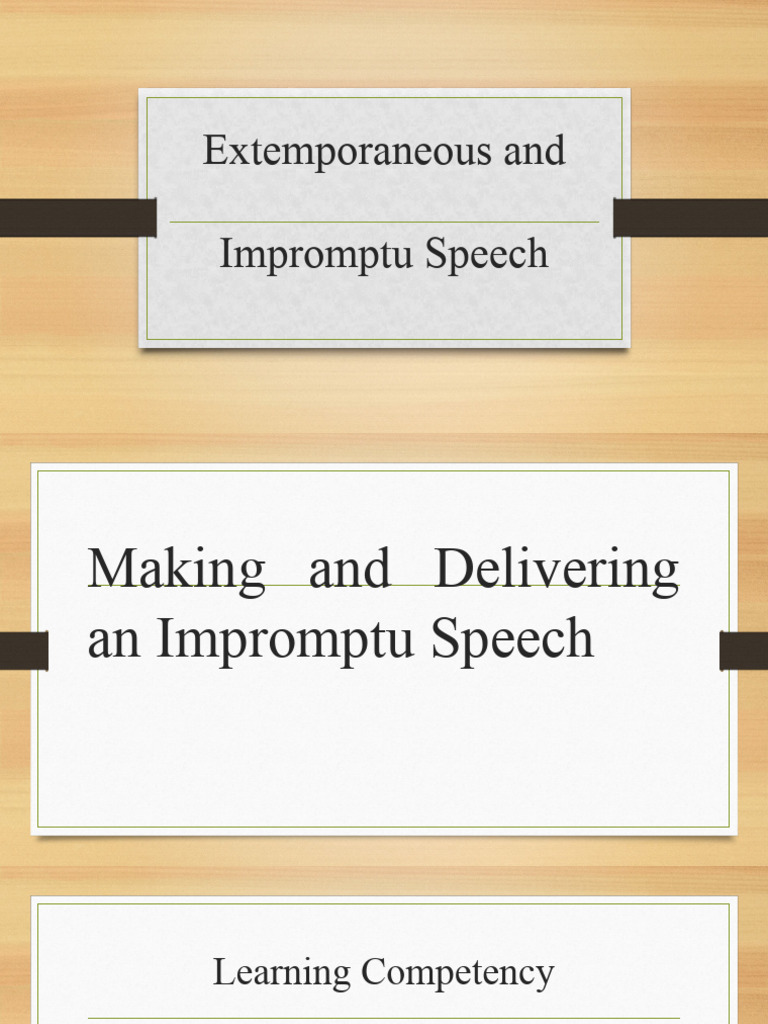 Mastering Impromptu Speech Skills | PDF | Speech | Nonverbal Communication