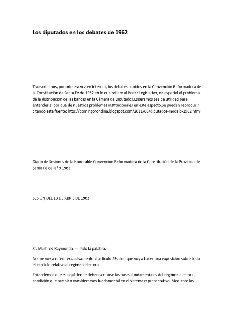 Debates sobre Diputados en 1962 | PDF | Democracia | Ideologías políticas