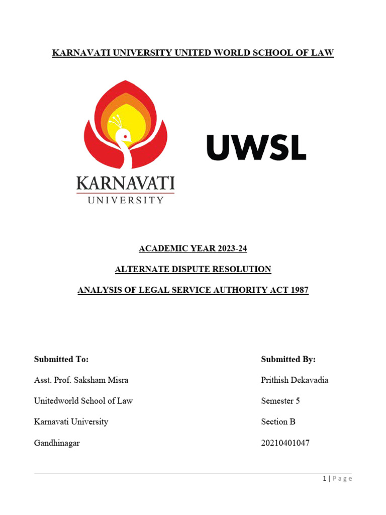 Adr Project | Download Free PDF | Legal Aid | Government Of India