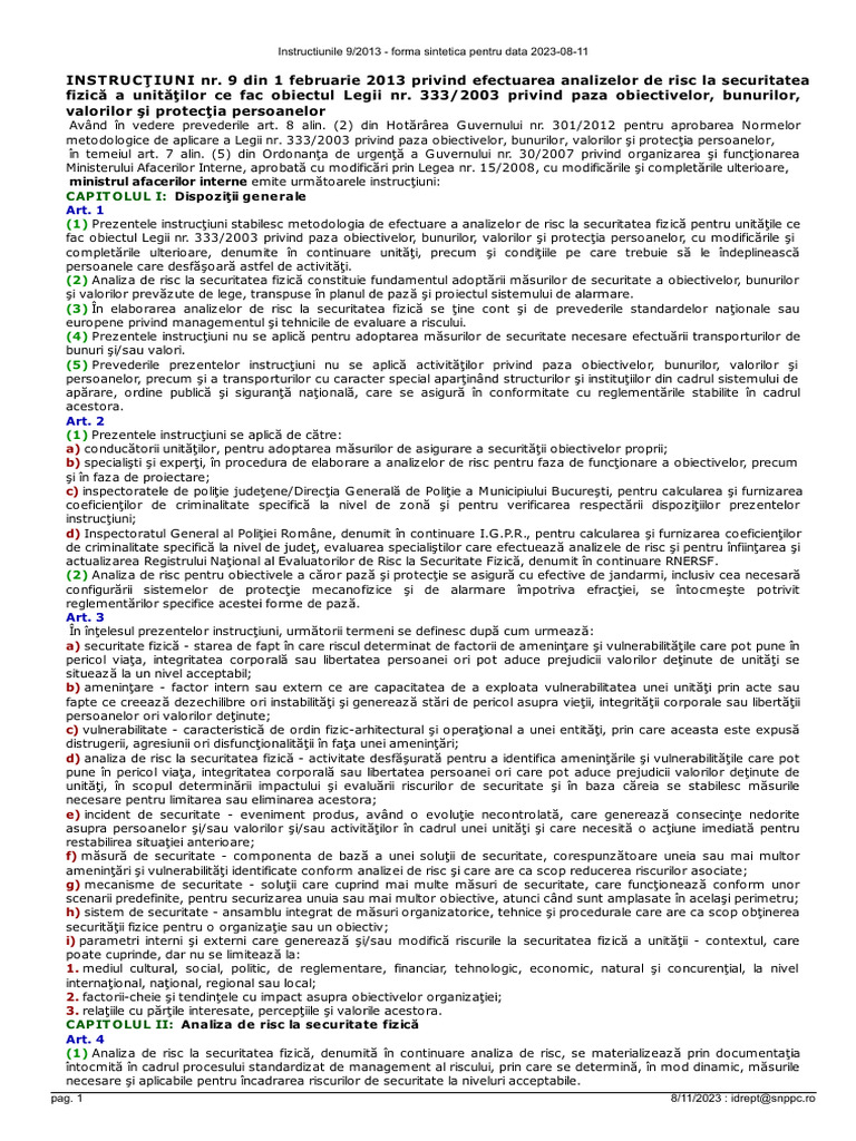 Instructiuni 9 2013 | PDF