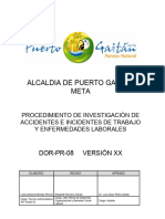 DOR-PR-08 V01 Procedimiento de Investigaciòn de Accidentes e Incidentes de Trabajo Enfermedades Laborales