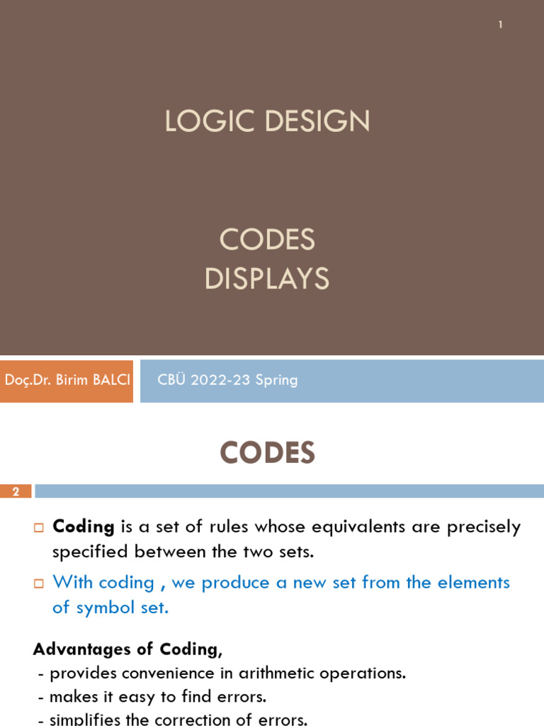05 - Codes & Displays - 2022-23 | PDF | Binary Coded Decimal | Notation