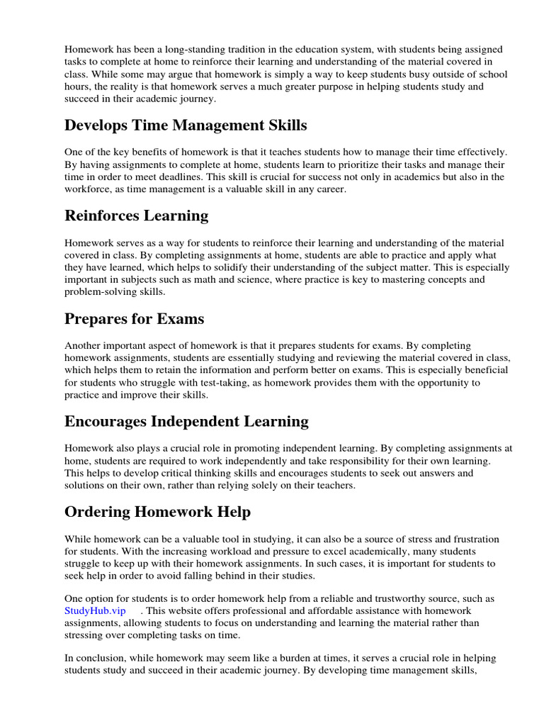 How Does Homework Help You Study | PDF | Homework | Learning