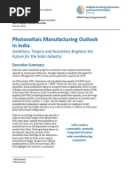 Photovoltaic Manufacturing Outlook in India - February 2022