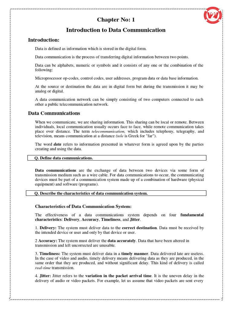 DICO DCC 22414 Chap. 1 To 5 Notes | PDF | Modulation | Duplex ...
