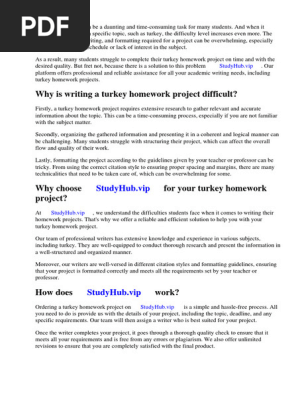 Turkey Homework Project
