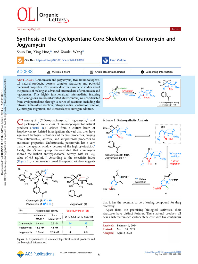Synthesis of Cranomycin Core Skeleton | PDF | Natural Products ...