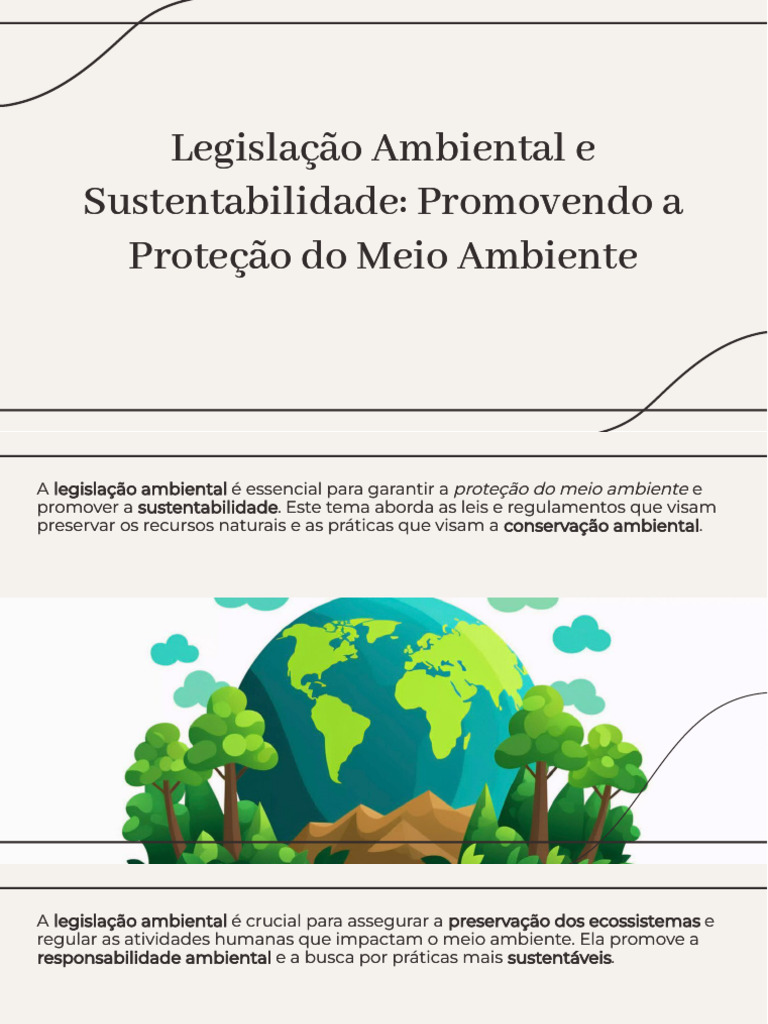 Legislação e Sustentabilidade Ambiental | PDF | Sustentabilidade ...