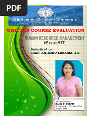 WRITTEN COURSE EVALUATION