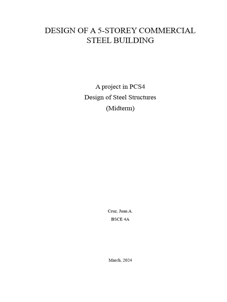 5-Storey Steel Building Design Guide | PDF | Structural Load ...