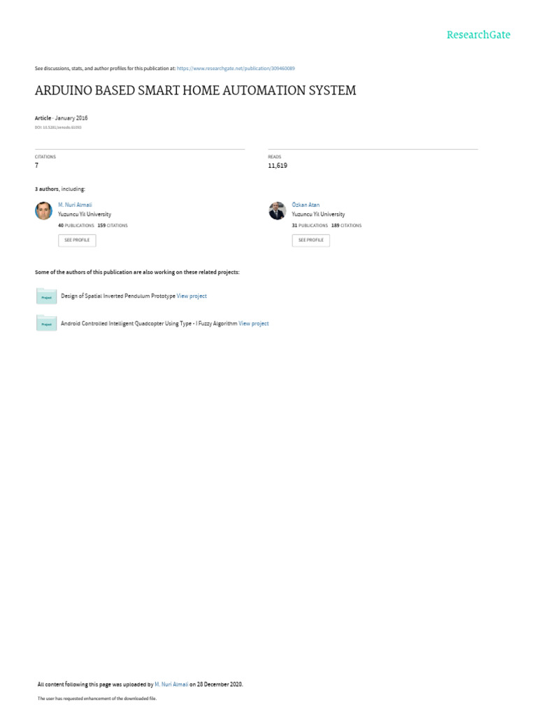Arduino Based Smart Home Automation System | PDF | Home Automation ...