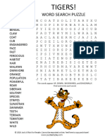 Tigers Word Search Puzzle File