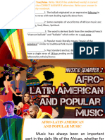 Afro Latin American and Popular Music