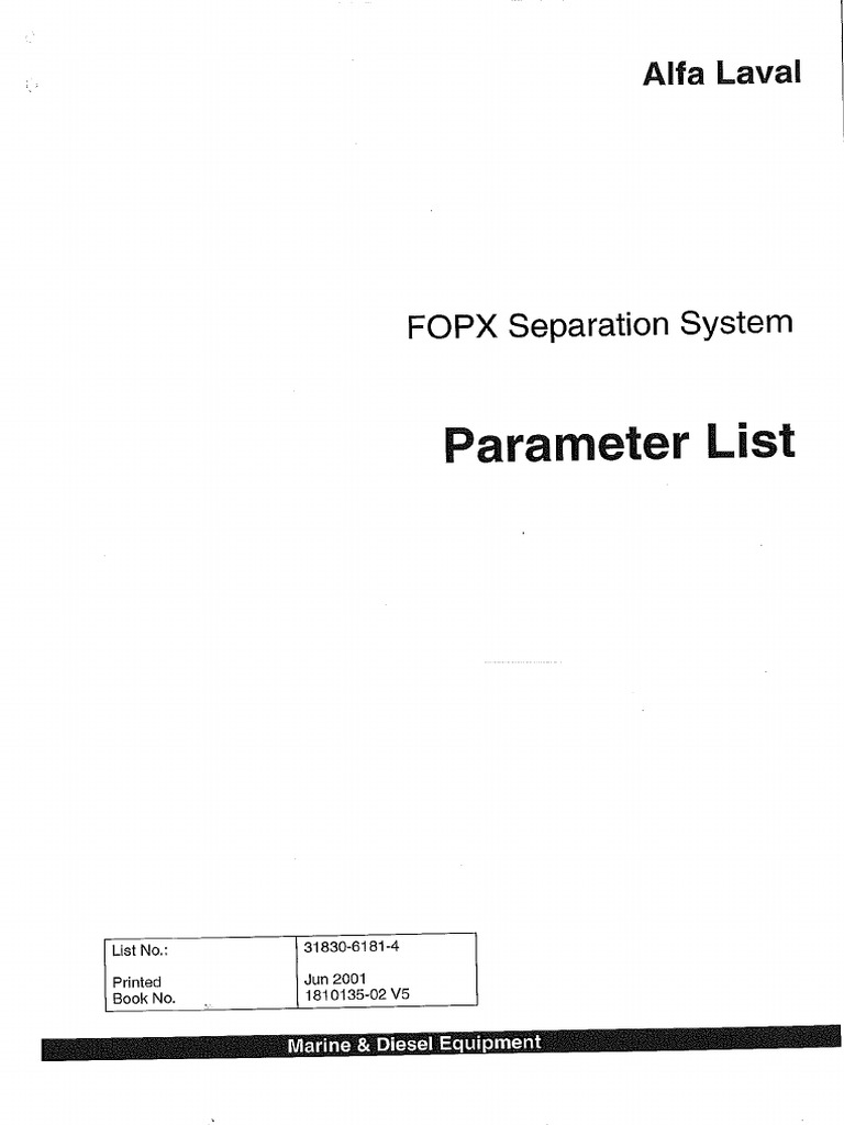 FOPX Parameter List | PDF