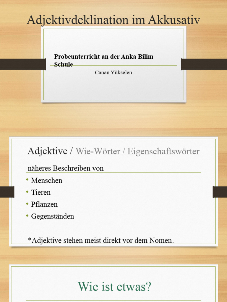 Adjektivdeklination Im Akkusativ | PDF