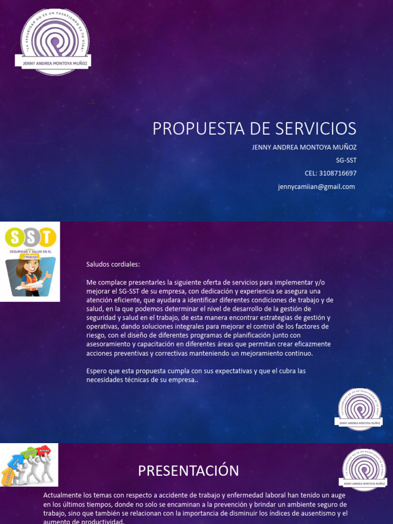 Propuesta de Servicios Jenny Andrea Montoya | PDF | Business | Economias