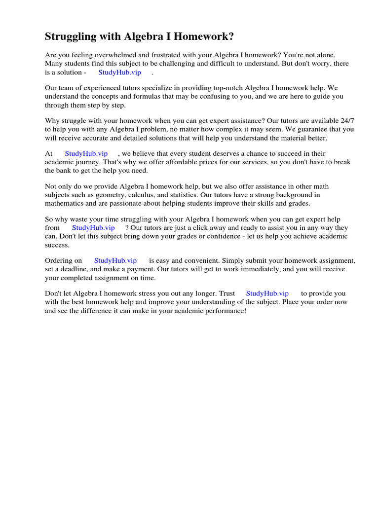 Algebra I Homework Help | PDF | Algebra | Mathematics