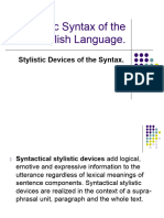 Stylistic Syntax - SD
