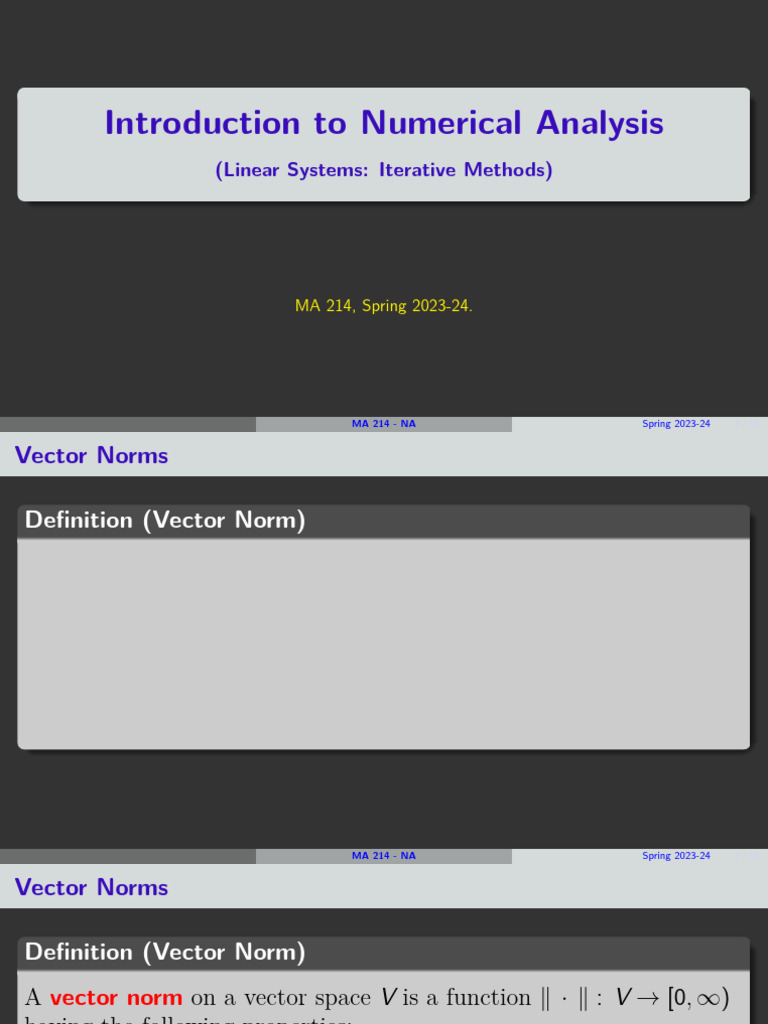 Numerical Analysis: Vector and Matrix Norms | PDF | Norm (Mathematics ...