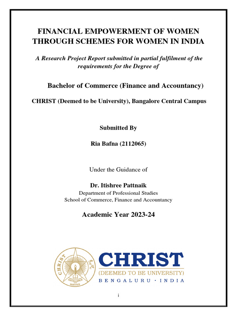 Women’s Financial Empowerment in India | PDF | Cost Of Living ...