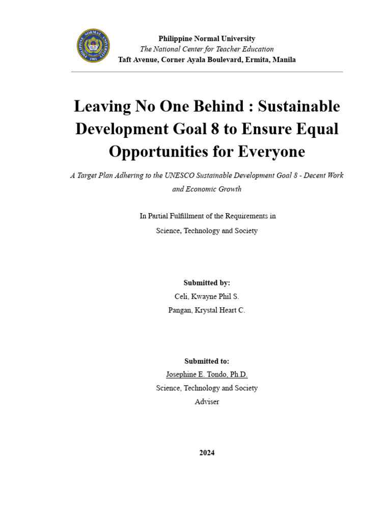 Sustainable Development Goal 8 | PDF | Employment | Unemployment