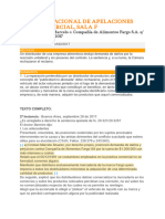 Álvarez, Cristian Marcelo C. Compañía de Alimentos Fargo S.A. S Ordinario