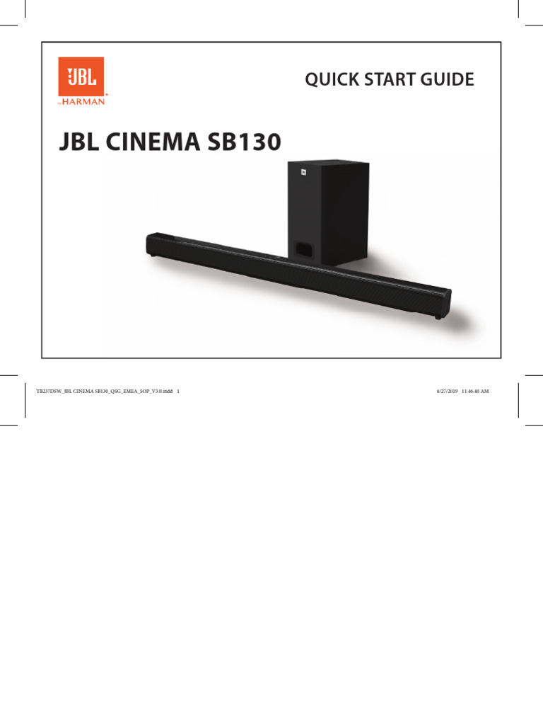 JBL Cinema SB130 QSG Emea | PDF