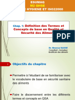 Chap 1. Introduction.Définition des concepts en Hygiène Alimentaire