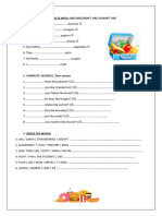 FOOD  Worksheet 