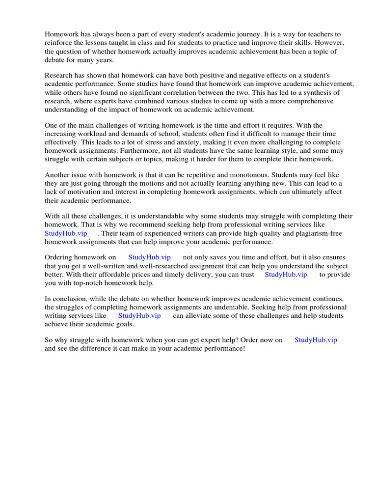 Does homework improve academic achievement a synthesis of research