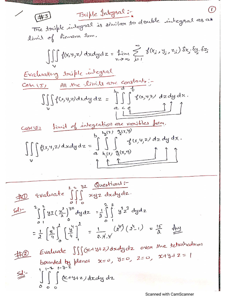 Triple Integration Pdf