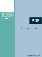 Note de Presentation Du Projet de La Loi de Finances 2008