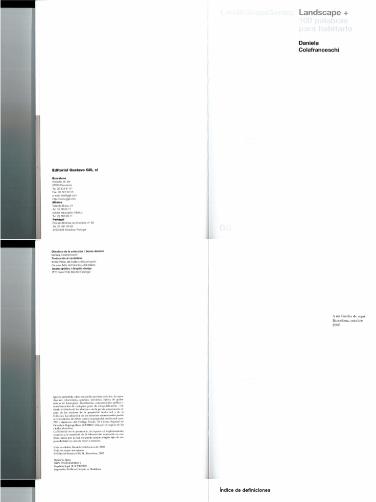 2007 - Landscape+100 Palabras para Habitarlo - COLAFRANCESCHI | PDF