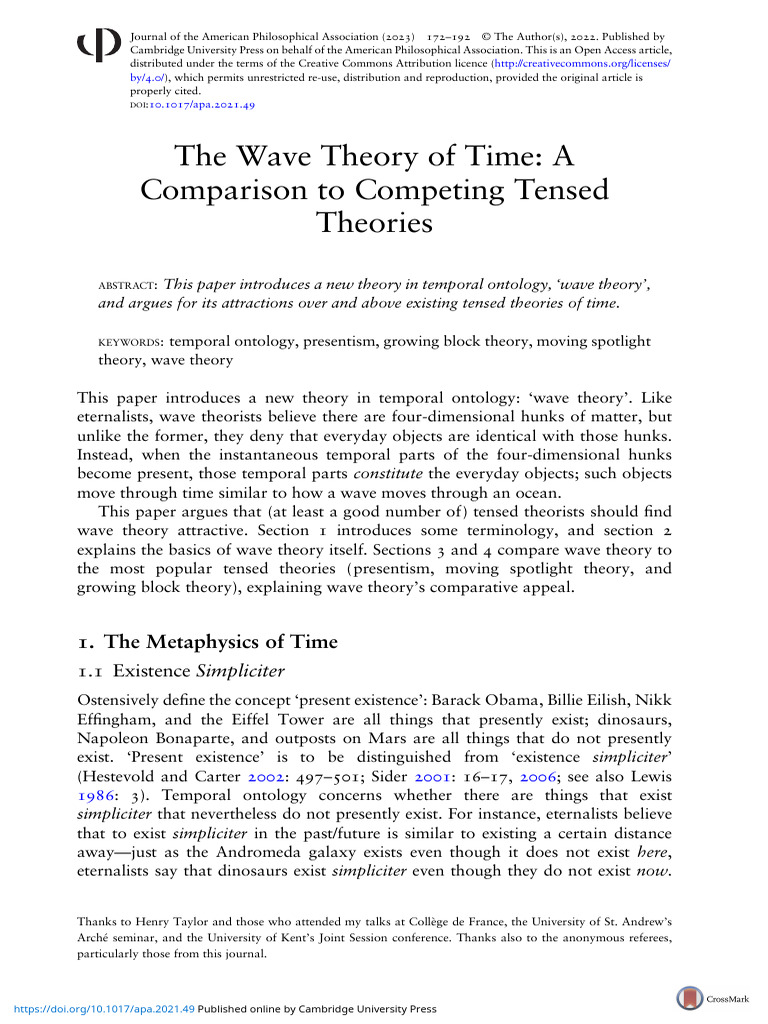 Wave Theory of Time Explained | PDF | Existence | Metaphysics