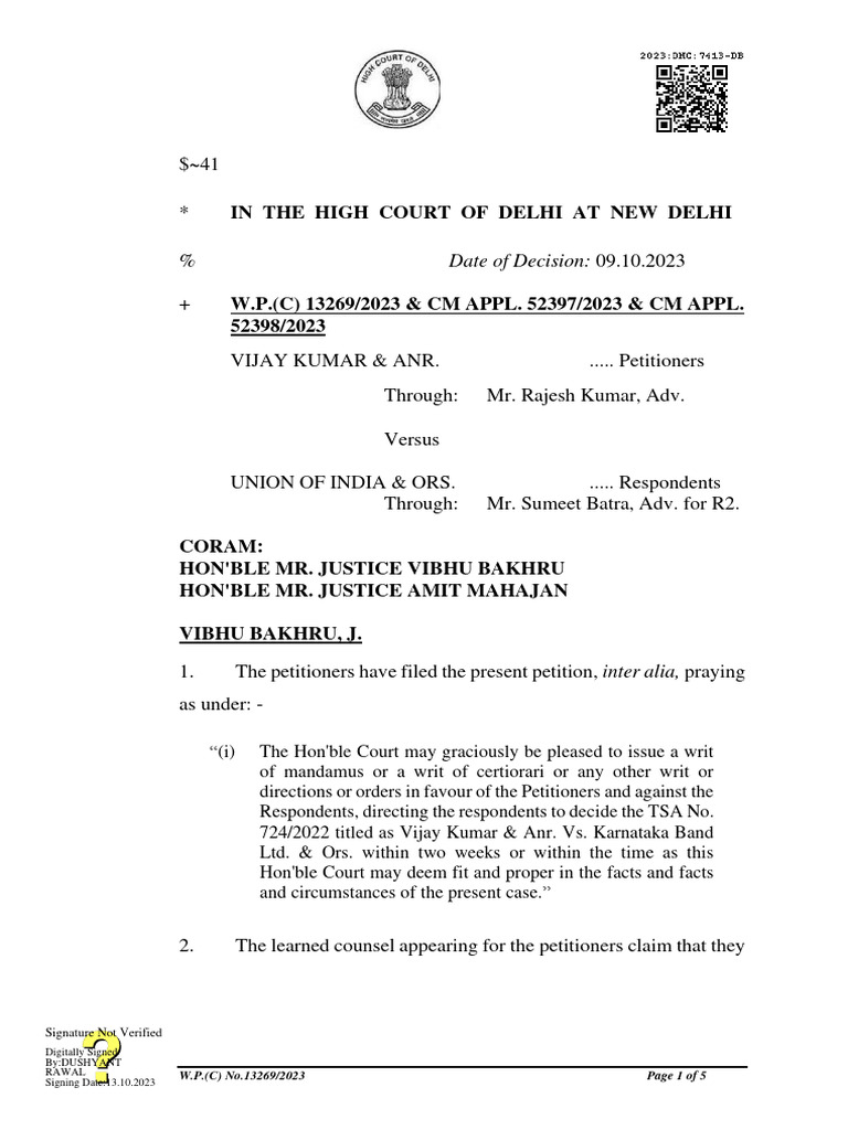Delhi High Court Ruling on Property Dispute | PDF | Judiciaries | Justice
