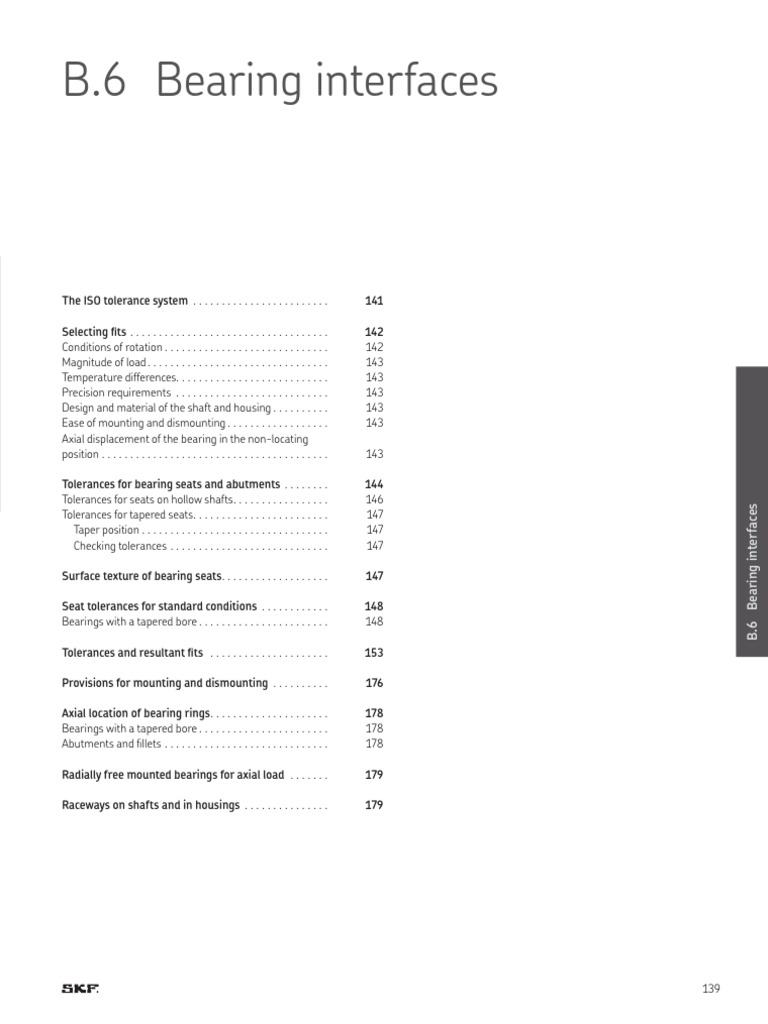 SKF Bearing Fit and Tolerance Guide | PDF | Engineering Tolerance ...