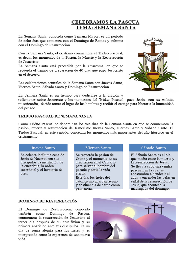 Semana Santa: Significado y Celebraciones | PDF | Pascua de ...