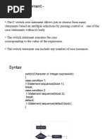 Switch Statement